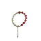 Dyed Natural White Chalcedony Round Beaded Bracelet, Golden, 7-1/8~9-1/8 inch(18~23cm)