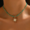 Gemstone and Shell Beaded Pendant Necklace, with Alloy for women, Sun, 14.17 inch(36cm)