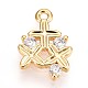 Латунные микропаве прозрачные подвески с фианитом KK-T075-20G-1