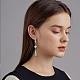 Латунные серьги-кольца с застежкой сзади ZIRC-F052-29P-6