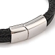 Плетеные браслеты из микрофибры и кожи BJEW-B096-08E-3