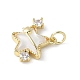 Подвески из латуни микропаве с фианитами и стеклом KK-F892-47G-01-2