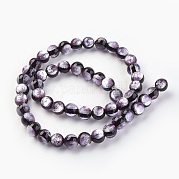 Ручная серебряная фольга стеклянные бусины Lampwork LAMP-P051-M01-12mm