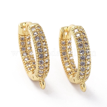 Латунные серьги-кольца из микро-паве с фианитами ZIRC-G158-17G-1