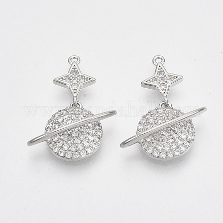 Латунные микро проложить кубического циркония подвески KK-T050-42P-NF-1