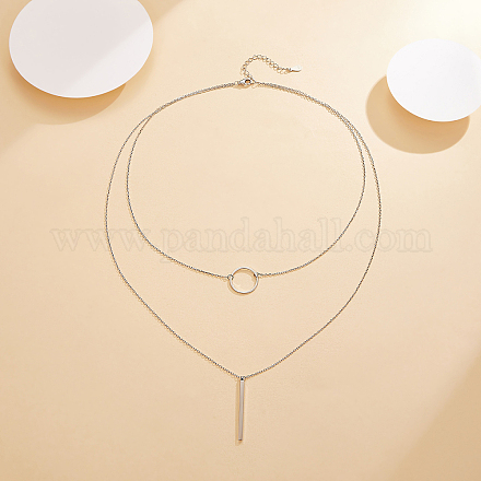 Серебряное двухслойное колье s925 с геометрическим узором YM0946-2-1