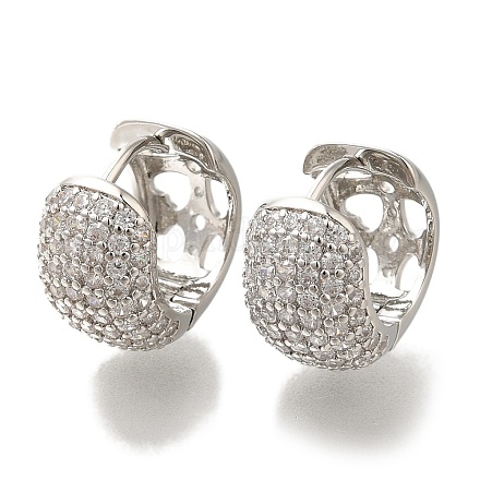 Серьги-кольца из латуни с микропаве из кубического циркония EJEW-H016-13P-04-1