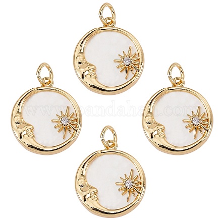 4 шт. Латунные подвески с микропаве ZIRC-SZ0001-67-1