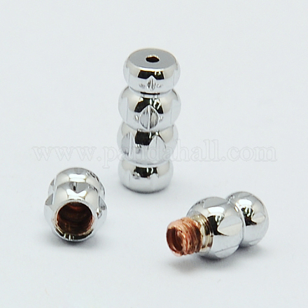 Латунь винтовые застежки для ожерелья KK-F0254-P-1