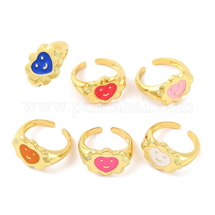 Латунные открытые кольца манжеты RJEW-U009-20G-1