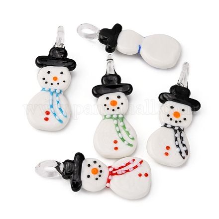 Рождество ручной работы Lampwork подвески LAMP-D424-M-1
