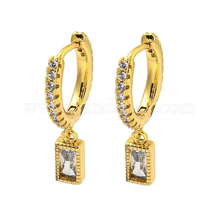 Серьги-кольца из латуни с микропаве из кубического циркония EJEW-C088-28G-01-1