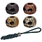4Pcs 4 Colors Brass EDC European Beads, Parachute String Beads, Large Hole Beads, for Knife Lanyard Keychain Bracelet, Pumpkin Skull, Mixed Color, 17x13mm, Hole: 5.7~10mm, 1pc/color