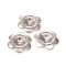 6-Petal Brass Bead Caps, Long-Lasting Plated, Flower, Platinum, 26.5x3.5mm, Hole: 2mm