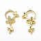 Brass Micro Pave Clear Cubic Zirconia Connector Charms, Cadmium Free & Nickel Free & Lead Free, Ring Links with Butterfly, Golden, 17.5x34.5x4mm, Hole: 1.2mm