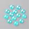 Acrylic Cabochons, AB Color Plated, Half Round, Deep Sky Blue, 8x4mm