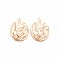 Brass Pendants, Nickel Free, Oval with Virgin Mary, Real 18K Gold Plated, 31.5x21.5x3mm, Hole: 2mm