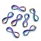 Alloy Links Connectors, Cadmium Free & Lead Free, Infinity, Rainbow Color, 23x8x2mm