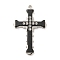 Alloy with Rhinestone Pendants, Cross Charms, Black, 54x35x5.5mm, Hole: 2mm