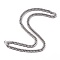 Non-Tarnish Men's 304 Stainless Steel Diamond Cut Cuban Link Chain Necklaces, with Lobster Claw Clasps, Stainless Steel Color, 23.81 inch(60.5cm), 8mm