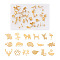 16 Pairs 16 Style Crocodiles & Dog & Swan & Hedgehog & Dinosaur & Bird 304 Stainless Steel Stud Earrings, Animal Jewelry for Women, Golden, 6~12x7~13mm, Pin: 0.6mm, 1Pair/style