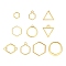 10Pcs Alloy Open Back Bezel Pendants and Links, Filling Accessories, for Epoxy Resin, Resin Jewelry Making, Mixed Shapes, Golden, 10~22x10~22mm