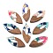 Resin and Walnut Pendants, Horse Eye, Mixed Color, 38x15.5x3mm, Hole: 2mm, Inner Diameter: 16mm