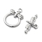 Brass Toggle Clasps, Cadmium Free & Nickel Free & Lead Free, Dragonfly, Platinum, Ring: 7x12x2mm, Hole: 1.5mm; Bar: 17x9x4mm, Hole: 1.5mm