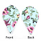 PU Leather Big Pendants, Leaf with Flower Pattern, Colorful, 62x35x2mm, Hole: 1.5mm