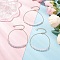 3Pcs 3 Colors Gemstone and Shell Pearl Round Beaded Ankelets, with 304 Stainless Steel Cable Chains, Golden, Mixed Color, 9-5/8 inch(243mm), 1pc/color