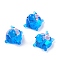 Handmade Lampwork Beads, Turtle, Dodger Blue, 18.5~20x14.5~17.5x16.5mm, Hole: 1.8mm