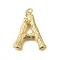 Rack Plating Brass Pendants, Long-Lasting Plated, Cadmium Free & Lead Free, Real 18K Gold Plated, with Jump Ring, Letter A, 36x30x7mm, Hole: 5mm