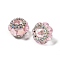 Acrylic Rhinestone Rondelle Beads, with Resin Star Cabochons, for Beadable Pens, Keychains, Jewelry and Crafts, Pink, 19.5x14.5mm, Hole: 2.5mm