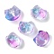 Transparent Spray Paint Glass Beads, Cat, Purple, 12.5x14x11mm, Hole: 1.4mm