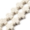 Natural Lava Rock Beads Strands, Cross, Dyed, Floral White, 14x14x6mm, Hole: 1.5mm, about 28pcs/strand, 15.94''(40.5cm)