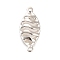 925 Sterling Silver 3D Holow Connector Charms, Silver Color Plated, Horse Eye, 10x4.5x2mm, Hole: 0.7mm