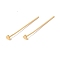 Brass Heart Head Pins, Golden, 30mm, Pin: 21 Gauge(0.7mm), Heart: 3x3mm