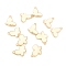 Light Gold Plated Alloy Pendants, with Enamel, Butterfly, Beige, 12x17x2mm, Hole: 1.2mm