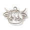 201 Stainless Steel Pendants, Cow Charms, Stainless Steel Color, 12x17x1mm, Hole: 1.5mm
