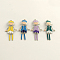 Cute Girl Zinc Alloy Enamel Big Pendants, Cadmium Free & Nickel Free & Lead Free, Platinum, Mixed Color, 60x27x2mm, Hole: 2mm