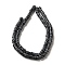 Handmade Nepalese Lampwork Beads, Column with Stripe, Black, 7x4mm, Hole: 2mm, about 103~134pcs/strand, 25.59~26.38''(65~67cm)