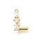 Brass Micro Pave Cubic Zirconia Pendants, LetterA-Z Charms, Golden, Letter L, 15.5x10x2.5mm, Hole: 1mm