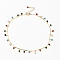 Brass Enamel Pendant Necklaces, with Brass Bar Links and 304 Stainless Steel Lobster Claw Clasps, Flat Round, Colorful, Real 18K Gold Plated, 15-3/8 inch(39cm)