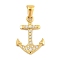 Ion Plating(IP) 304 Stainless Steel Micro Pave Cubic Zirconia Pendants, Anchor Charm, Golden, 22x15.5x2.5mm, Hole: 3x6mm