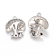 Tibetan Style Alloy Pendants, Lead Free and Cadmium Free, Mushroom, Antique Silver, 22.5x19x5.4mm, Hole: 2mm