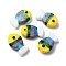 Handmade Lampwork Beads, Fish, Yellow, 20~21x12~13x7.5~9.5mm, Hole: 1.5~1.6x1.5~2.5mm