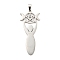 Non-Tarnish 304 Stainless Steel Pendants, Wiccan Triple Moon Pentagram Charm, Stainless Steel Color, 45x20x2mm, Hole: 5x3mm