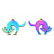 Ion Plating(IP) 201 Stainless Steel Pendants, Halloween Style, Fox, Rainbow Color, 18.5x26x1mm, Hole: 1.5mm