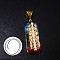Natural & Synthetic Mixed Gemstone Rectangle Pendant Necklace, Chakra Theme Necklace