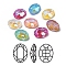 Glass Rhinestone Cabochons, Mocha Fluorescent Style, Pointed Back, Faceted, Oval, Mixed Color, 18x13x6.5mm